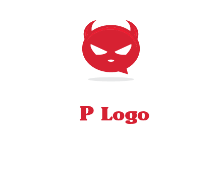 devil chat bubble logo