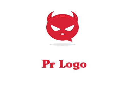 devil chat bubble logo