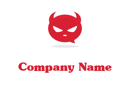 devil chat bubble logo