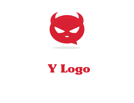 devil chat bubble logo