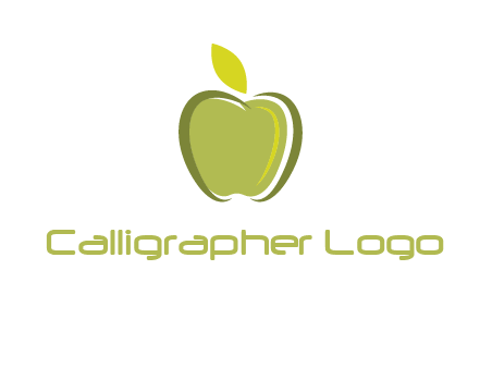 apple with leaf icon