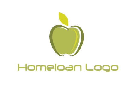 apple with leaf icon