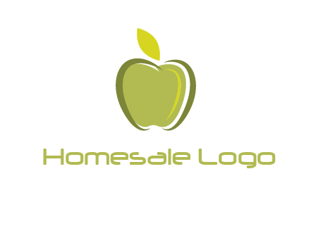 apple with leaf icon