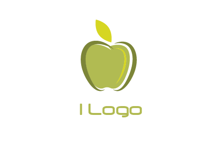 apple with leaf icon