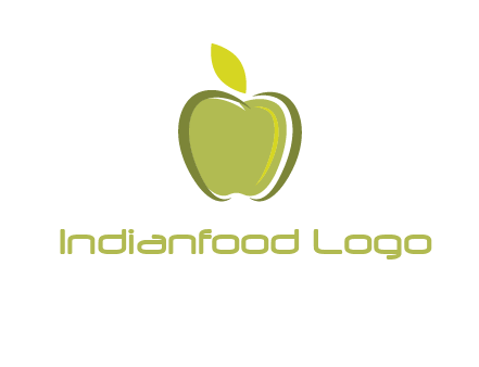 apple with leaf icon