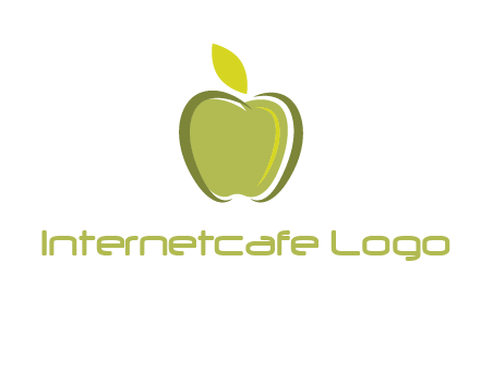 apple with leaf icon