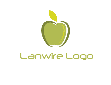 apple with leaf icon