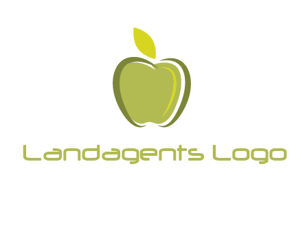 apple with leaf icon