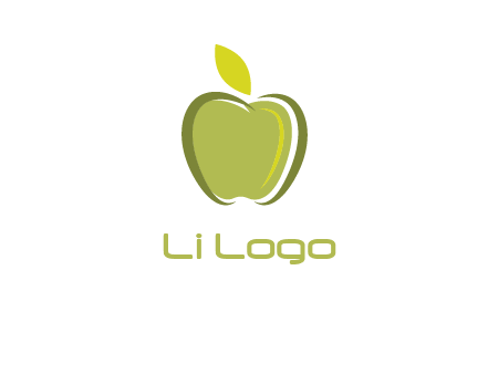 apple with leaf icon