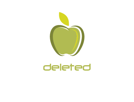 apple with leaf icon