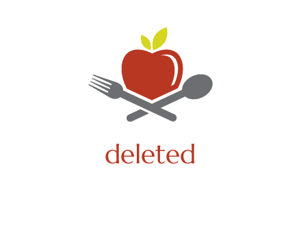 apple with fork and spoon logo