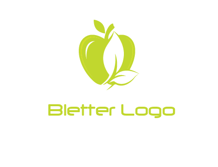 apple with leaves logo