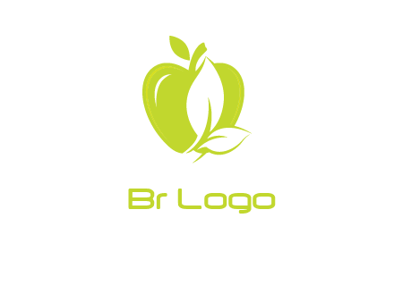 apple with leaves logo