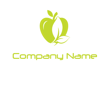 apple with leaves logo