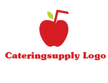 apple with straw beverage logo