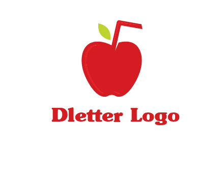 apple with straw beverage logo