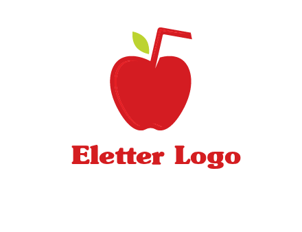 apple with straw beverage logo