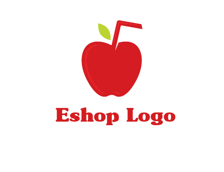 apple with straw beverage logo