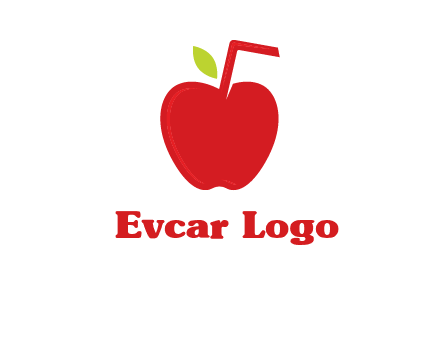 apple with straw beverage logo