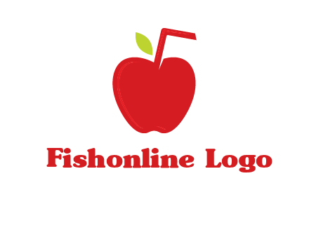 apple with straw beverage logo