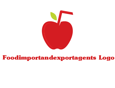 apple with straw beverage logo