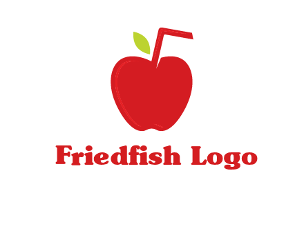 apple with straw beverage logo