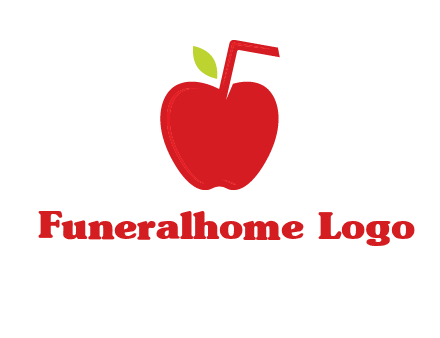 apple with straw beverage logo