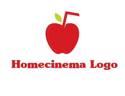 apple with straw beverage logo