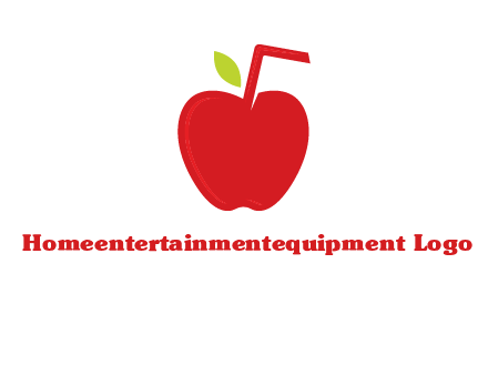 apple with straw beverage logo