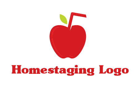 apple with straw beverage logo