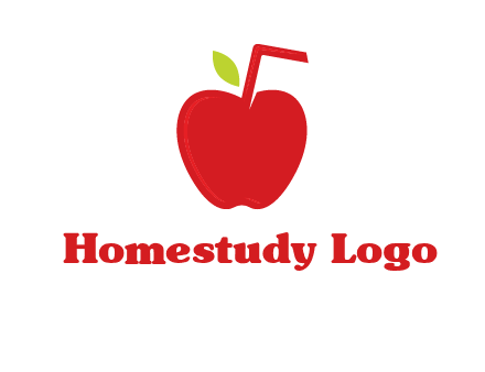 apple with straw beverage logo