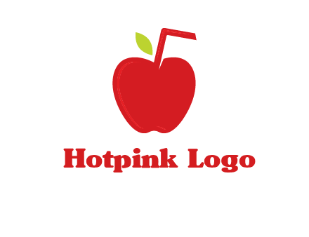 apple with straw beverage logo