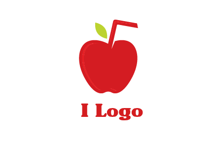 apple with straw beverage logo