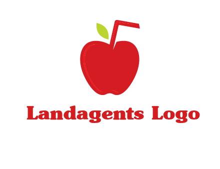 apple with straw beverage logo