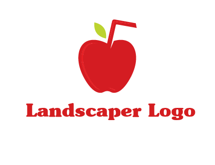 apple with straw beverage logo