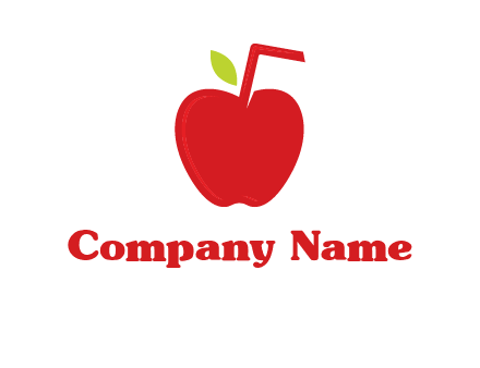 apple with straw beverage logo