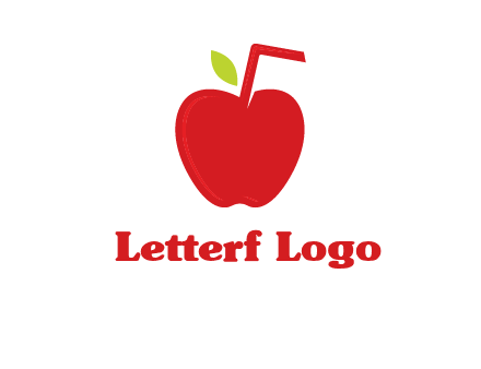 apple with straw beverage logo