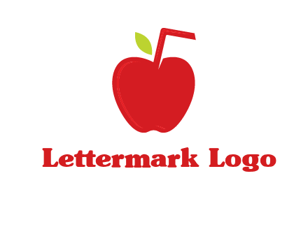 apple with straw beverage logo