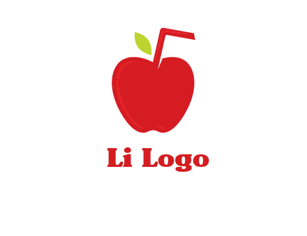 apple with straw beverage logo