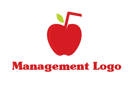 apple with straw beverage logo