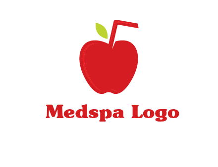 apple with straw beverage logo