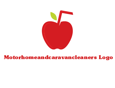 apple with straw beverage logo