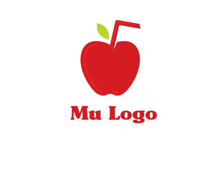 apple with straw beverage logo