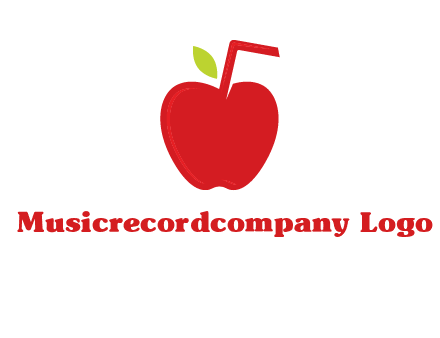 apple with straw beverage logo