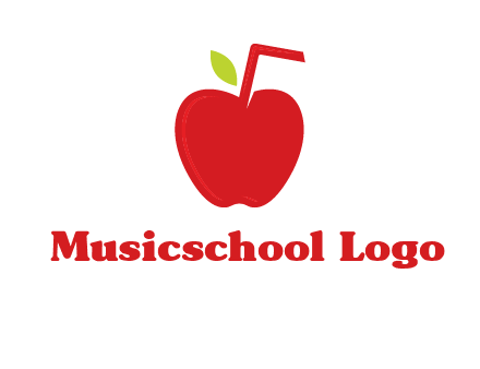 apple with straw beverage logo