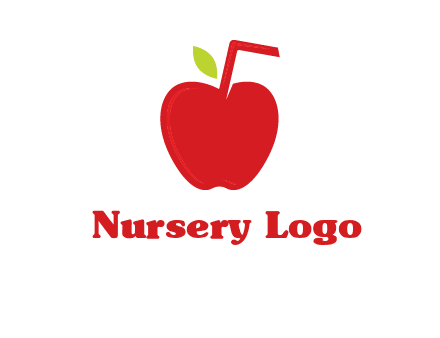 apple with straw beverage logo