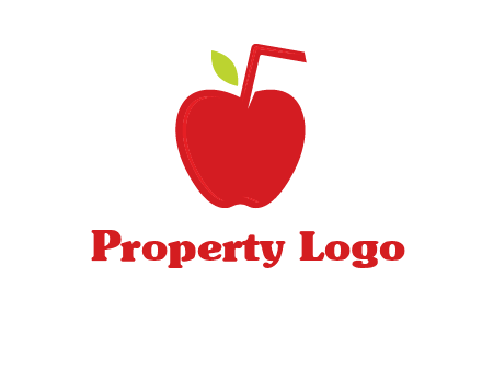 apple with straw beverage logo