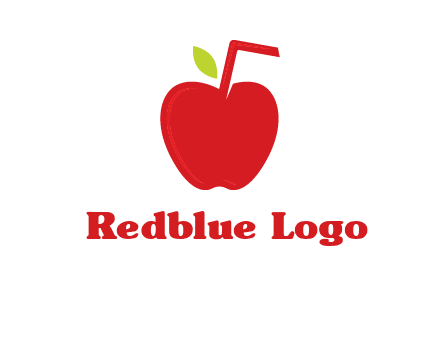 apple with straw beverage logo