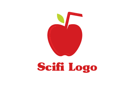 apple with straw beverage logo