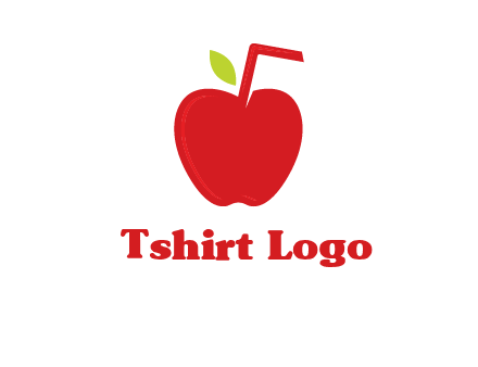 apple with straw beverage logo